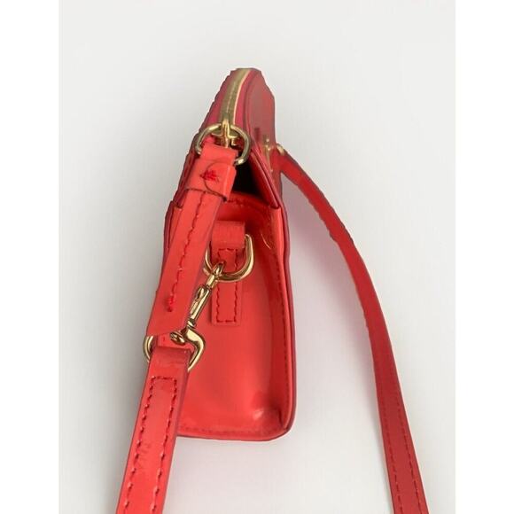 Dooney & Bourke Patent Leather Hot Pink Janine Crossbody Clutch Purse Barbie - Picture 4 of 13